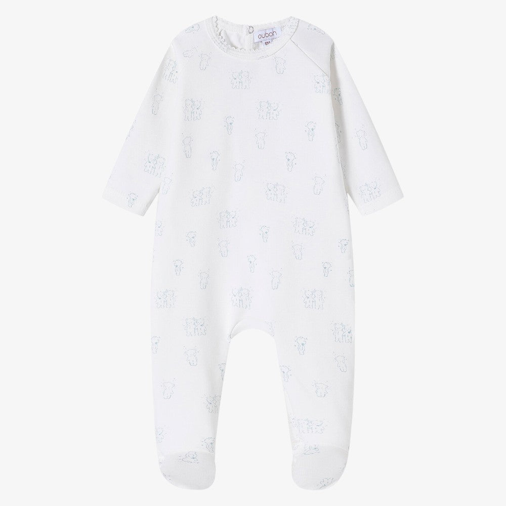 Teddy Footie And Hat - Blue