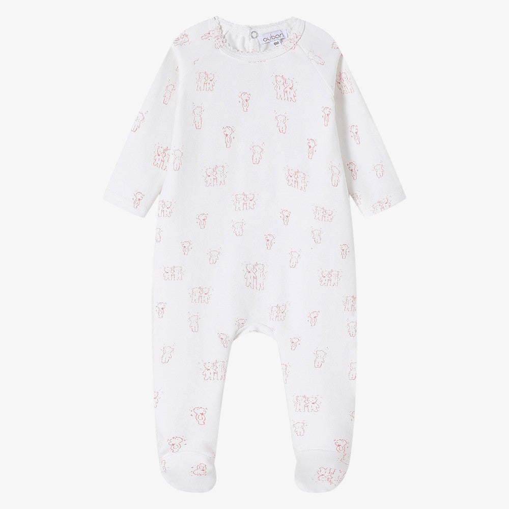 Teddy Footie And Hat - Pink