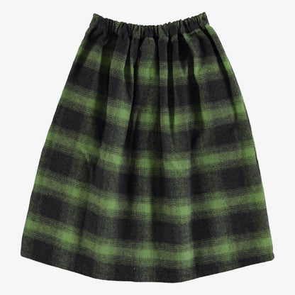 Flannel Check Skirt - Green-black