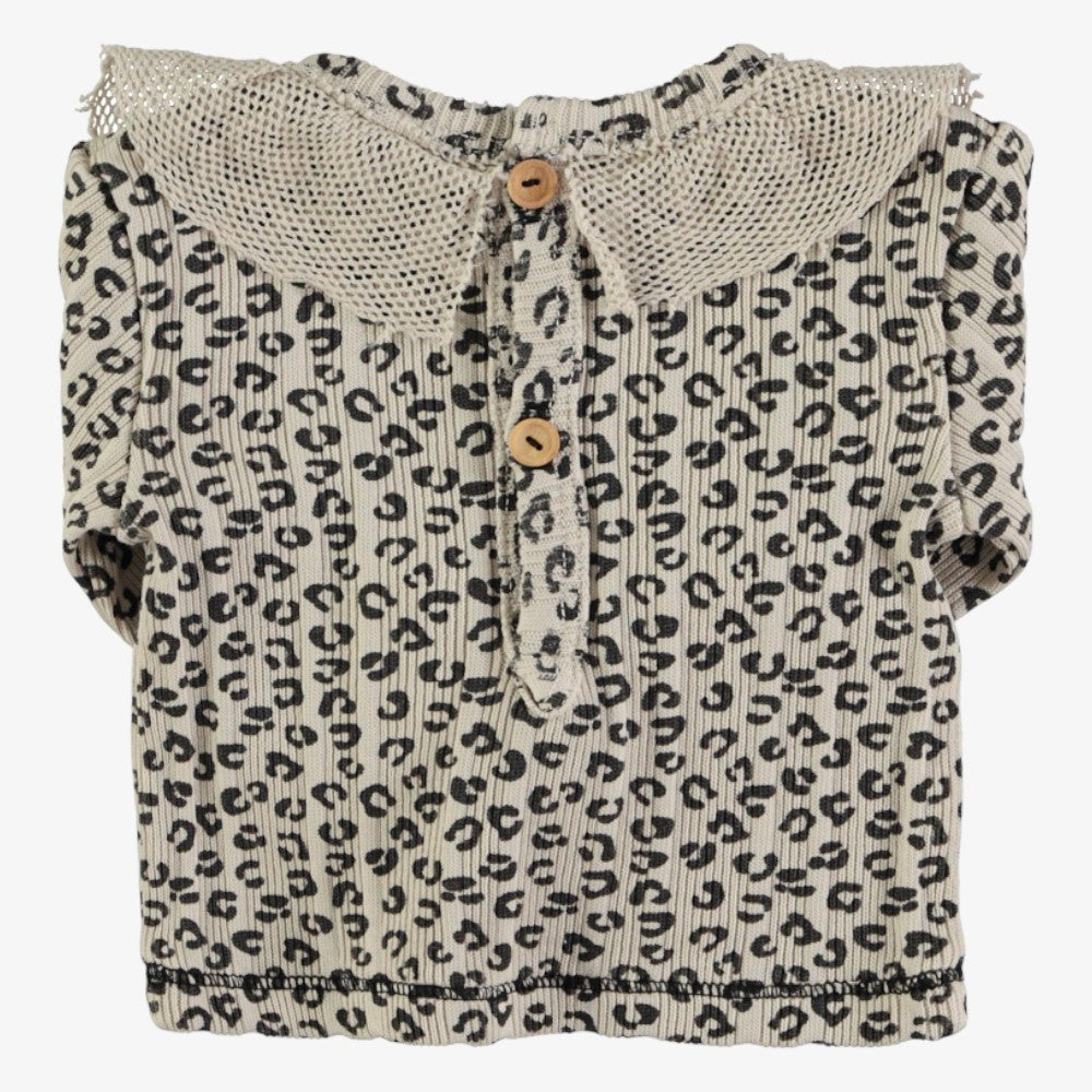 Leopard Shirt And Leggings - Light Grey