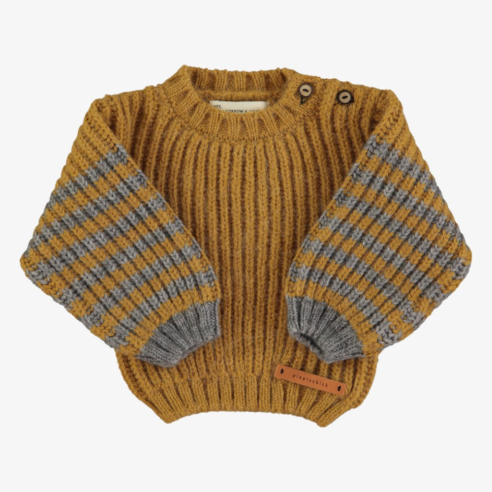 Knit Sweater - Camel-grey