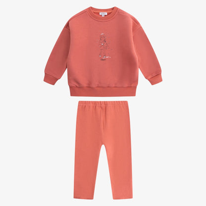 Snow Sweatshirt And Pants - Coral