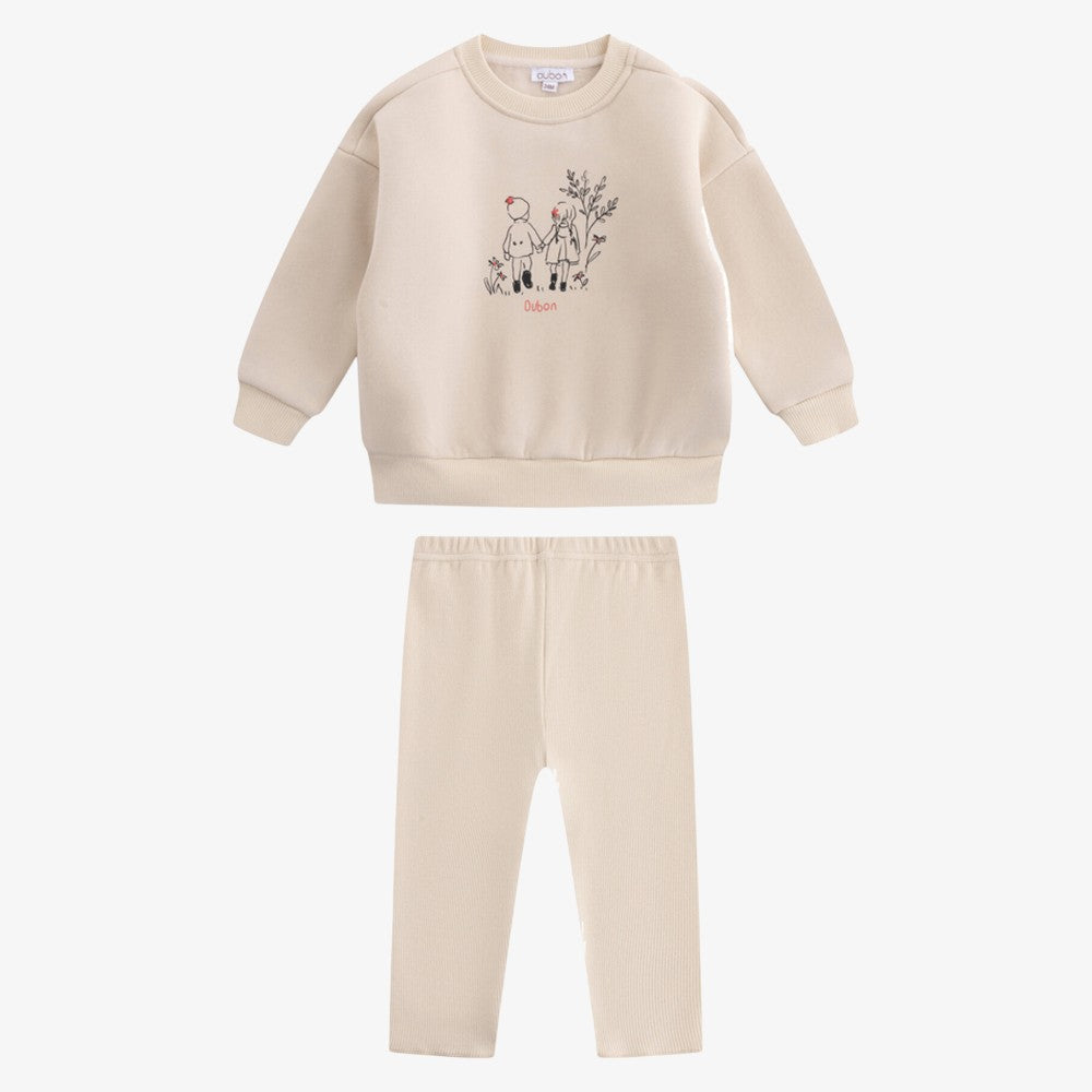 Forest Sweatshirt And Sweatpants - Oat