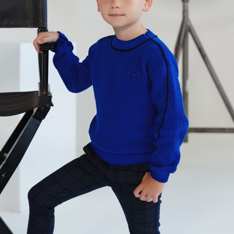 Rex Crewneck Piped Sweater - True Blue