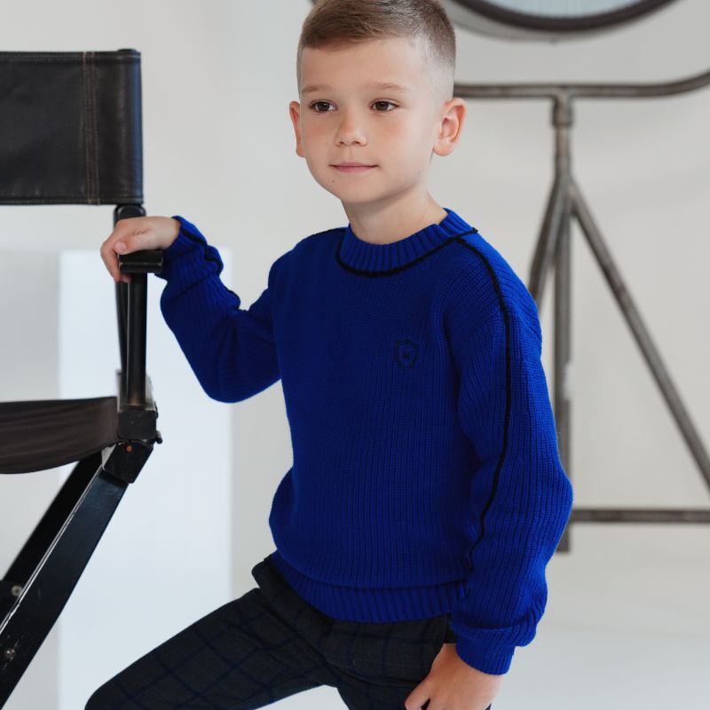 Rex Crewneck Piped Sweater - True Blue