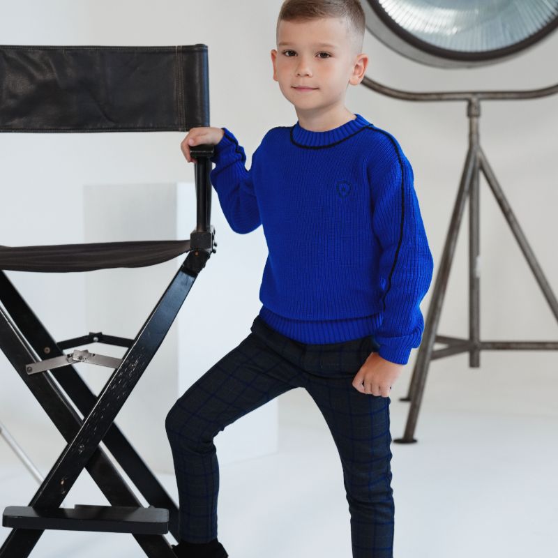 Rex Crewneck Piped Sweater - True Blue