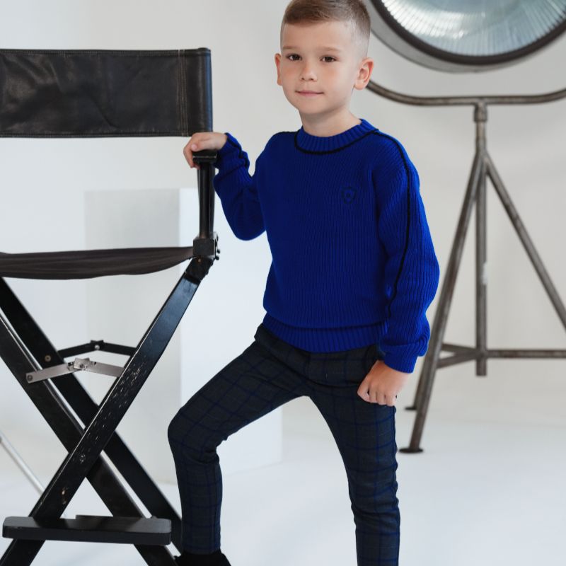 Rex Crewneck Piped Sweater - True Blue