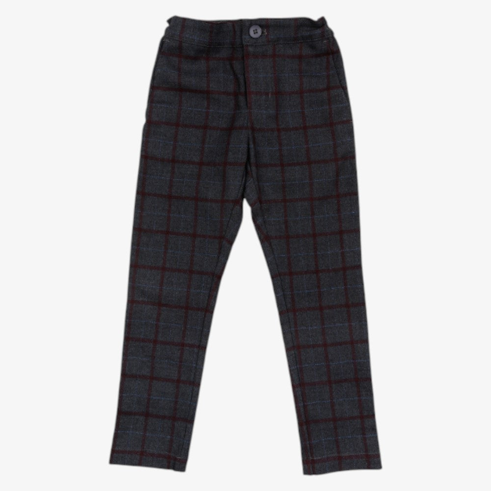Vance Plaid Pant - Wine Plaid