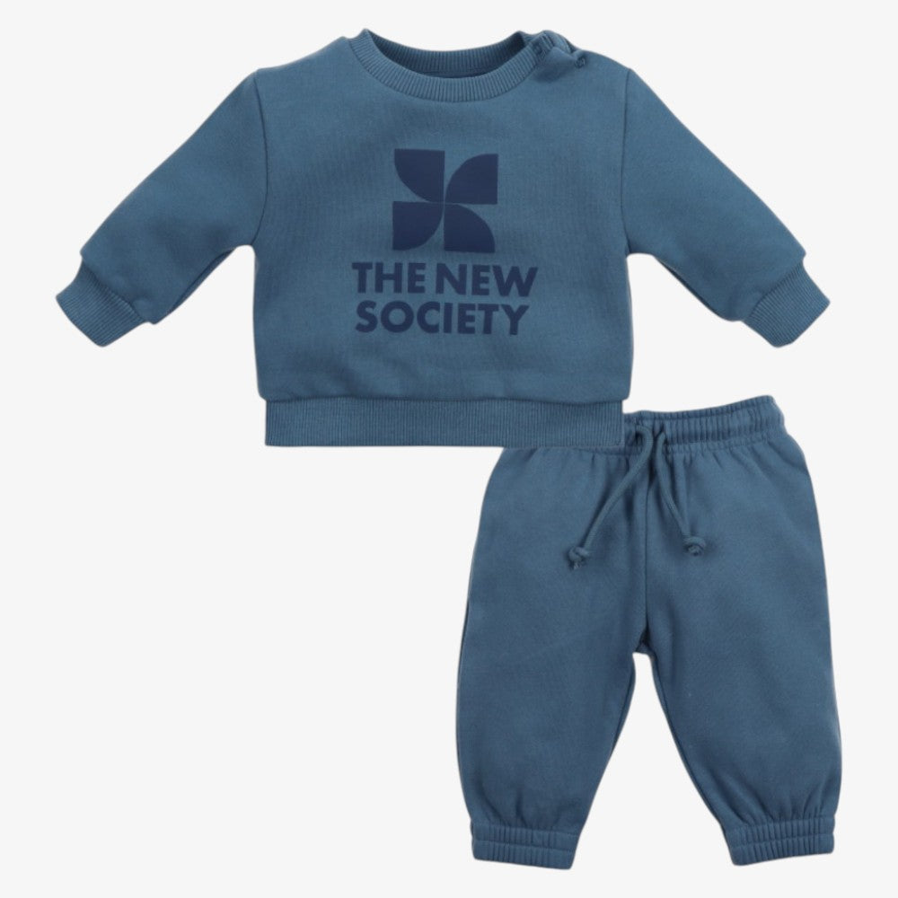 Logo Sweatshirt And Sweatpants - Blue