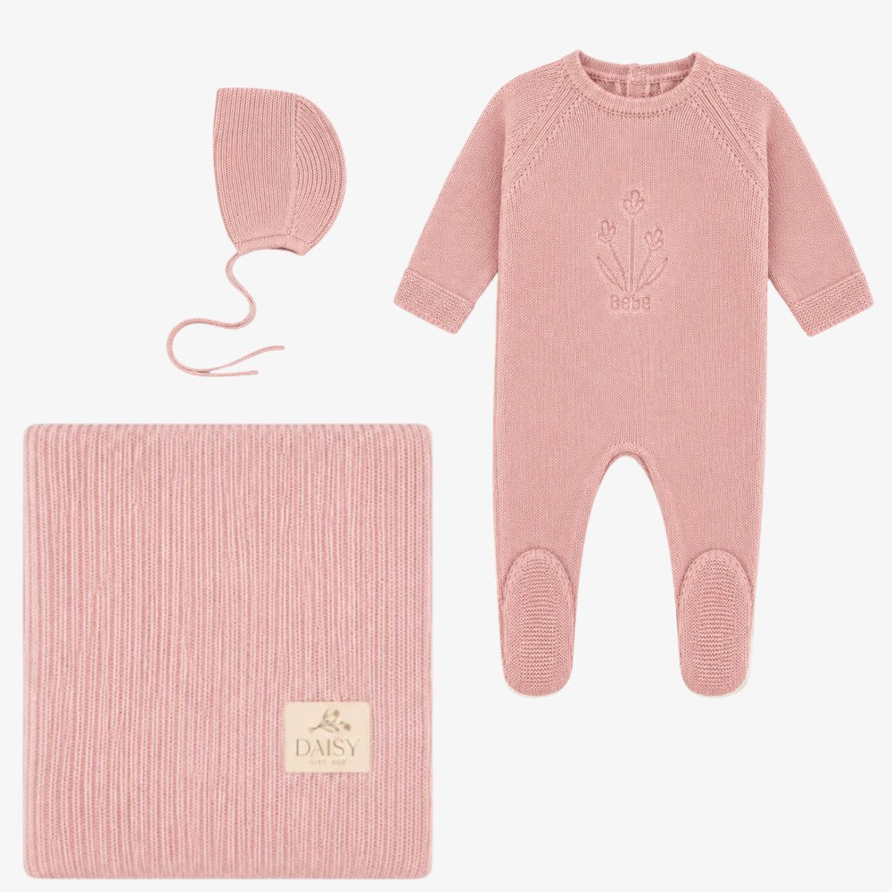 Embossed Knit Take Me Home Set - Rose