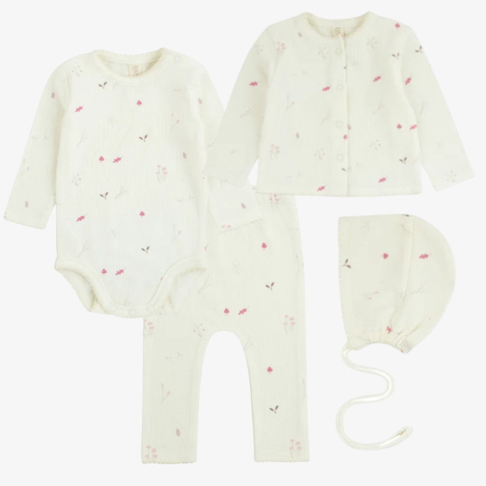 Rib Woodland 4 Piece Set - Blush