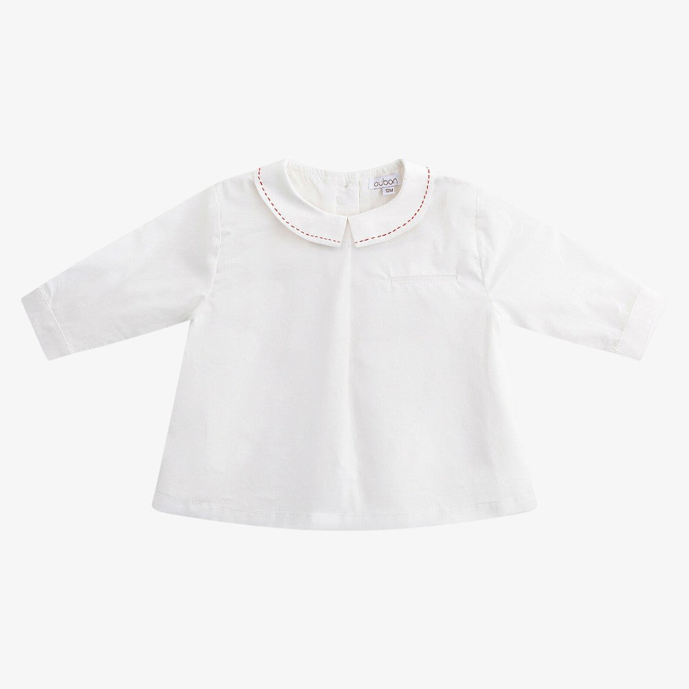 Shirt With Stitching - Ivory