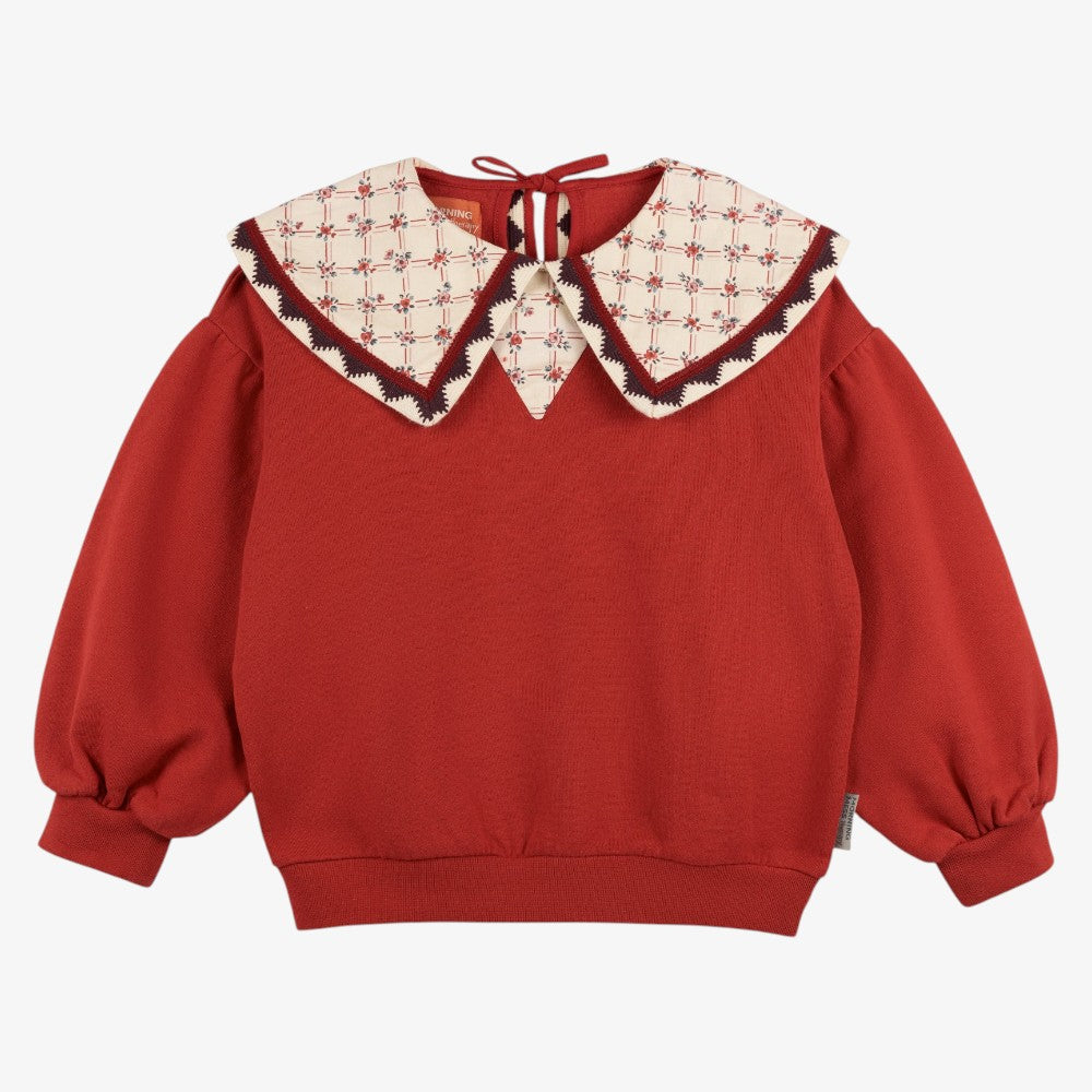 Adele Collar Sweatshirt - Deep Red