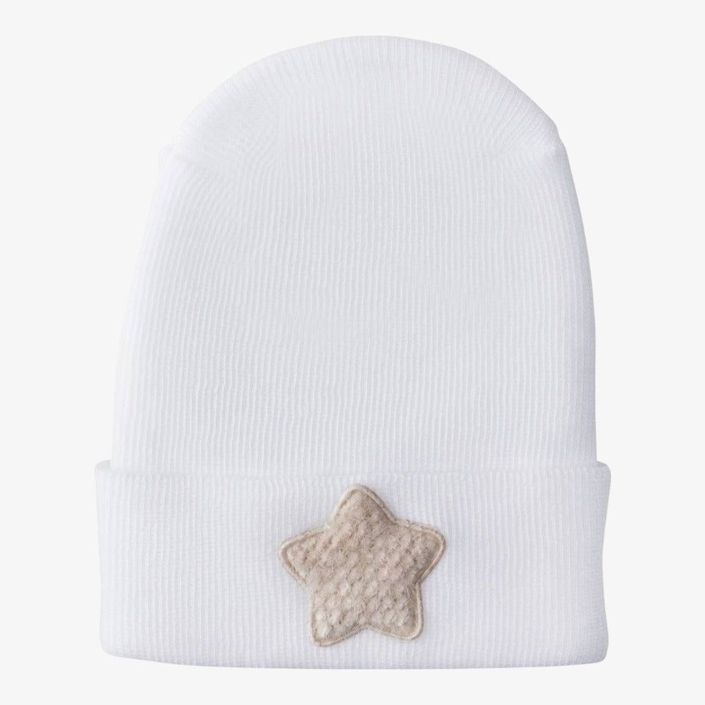 Hospital Hat With Fuzzy Decal - Tan Star