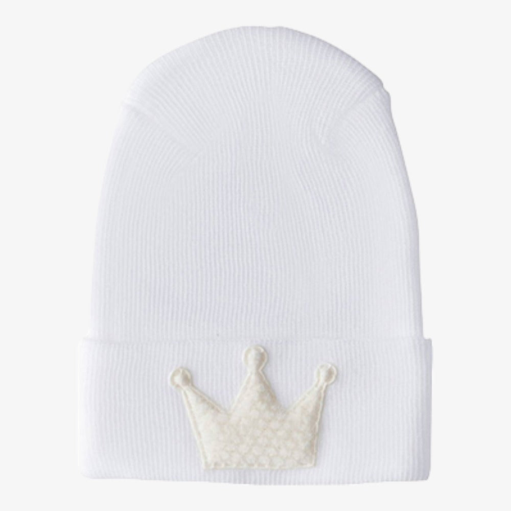 Hospital Hat With Fuzzy Decal - Ivory Crown