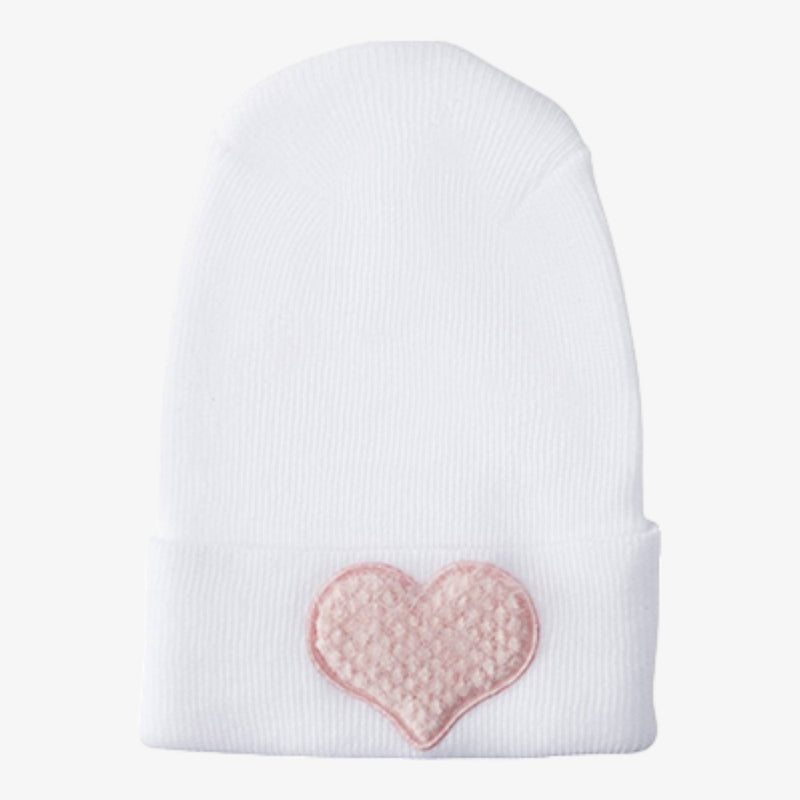 Adora Hospital Hat With Fuzzy Decal - Blush Heart