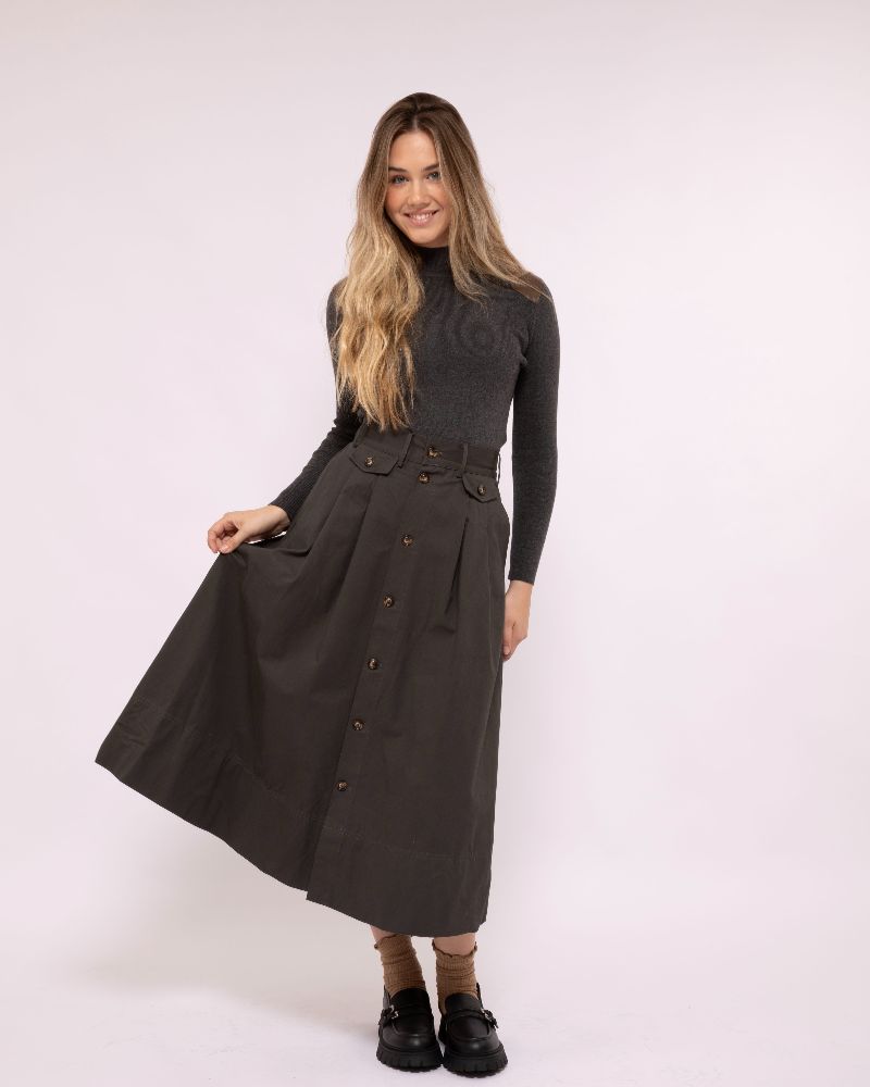 Leather Patch Sweater - Charcoal