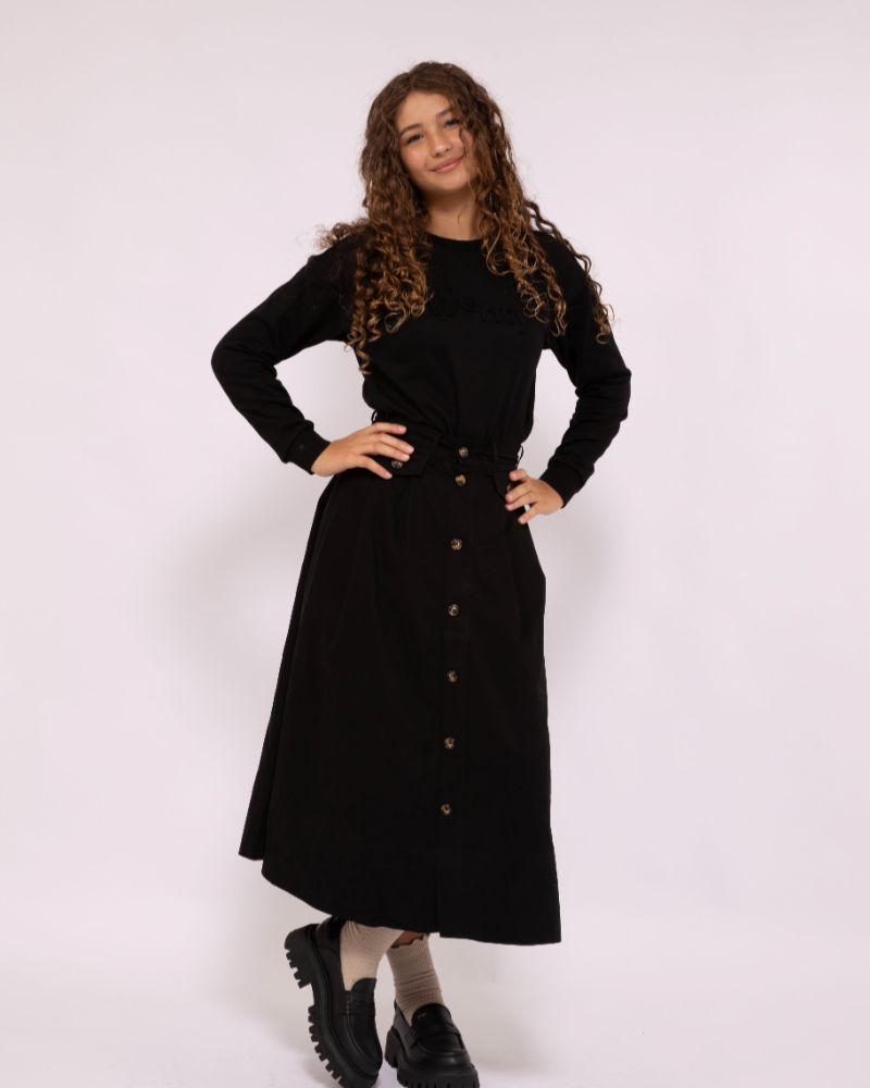 Button Skirt - Black