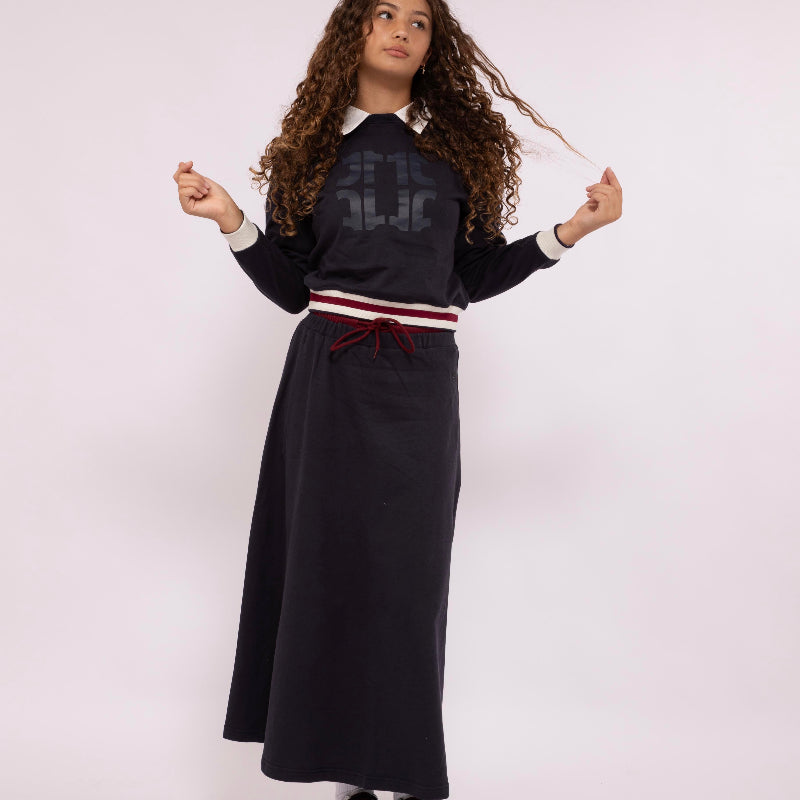 Signature Maxi Sweat Skirt - Navy