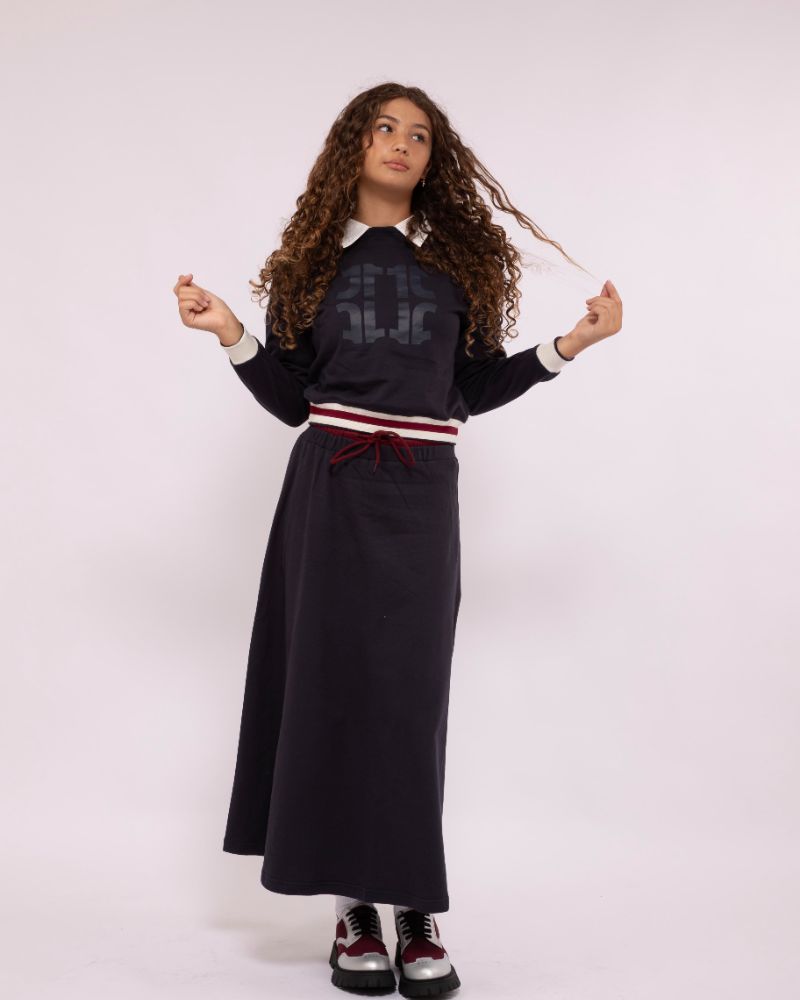 Signature Maxi Sweat Skirt - Navy