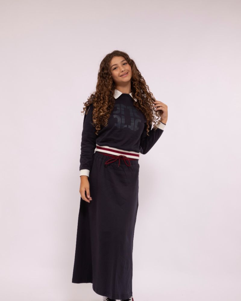 Signature Maxi Sweat Skirt - Navy