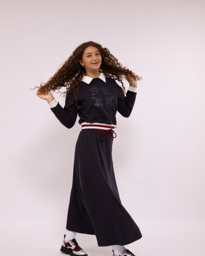 Signature Maxi Sweat Skirt - Navy