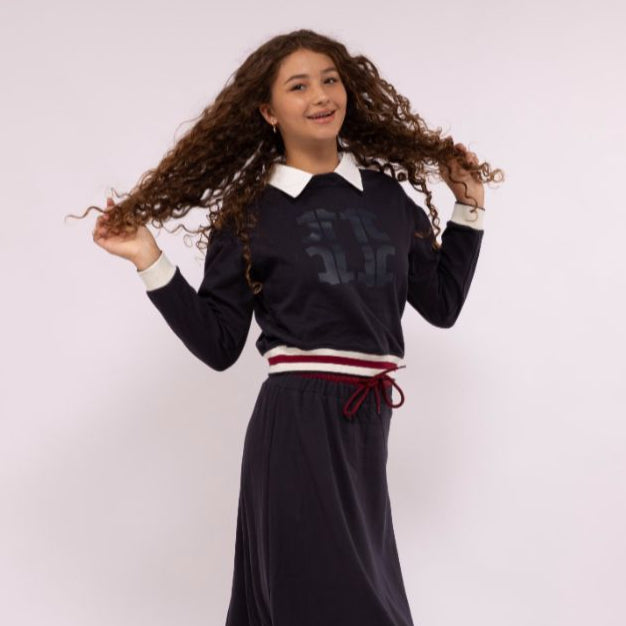 Signature Collar Sweatshirt - Navy