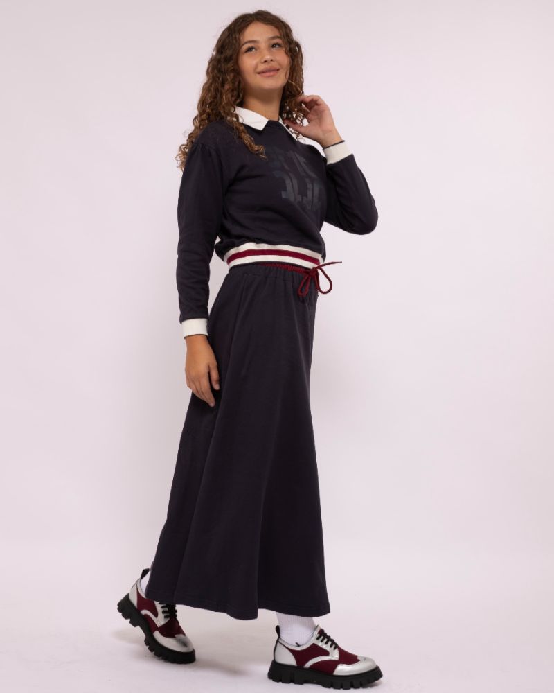 Signature Maxi Sweat Skirt - Navy