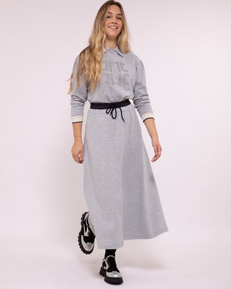 Signature Maxi Sweat Skirt - Grey