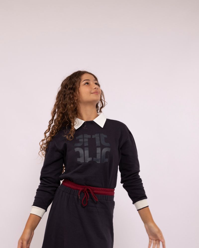 Signature Maxi Sweat Skirt - Navy