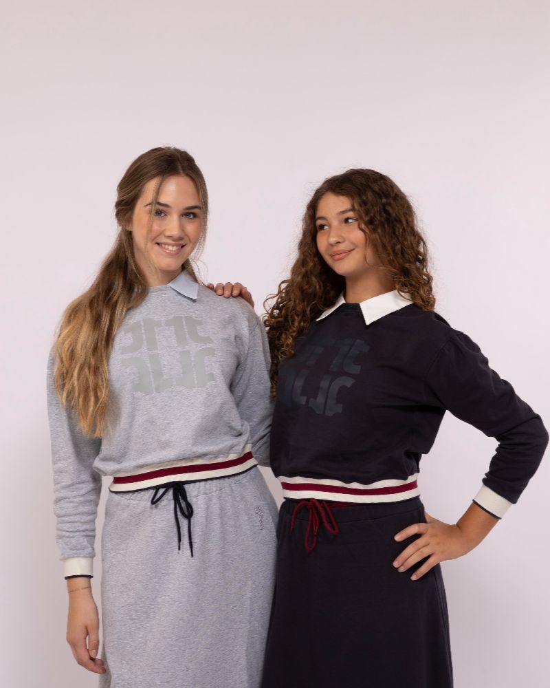 Signature Collar Sweatshirt - Navy