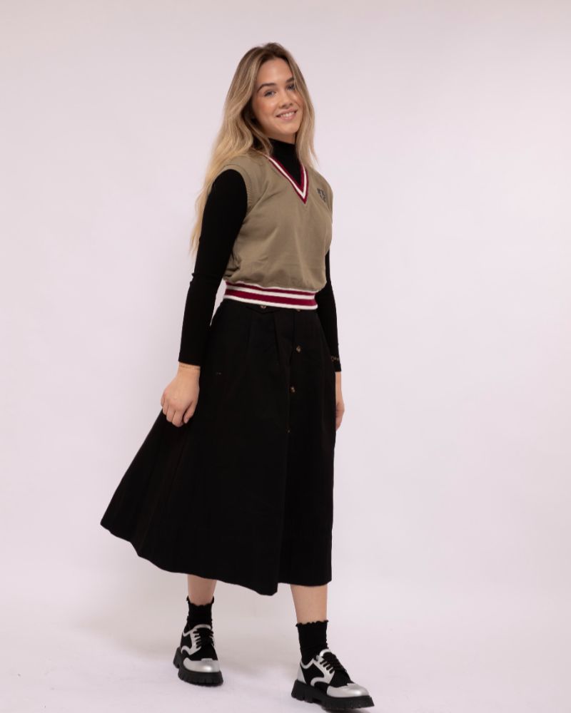 Button Skirt - Black