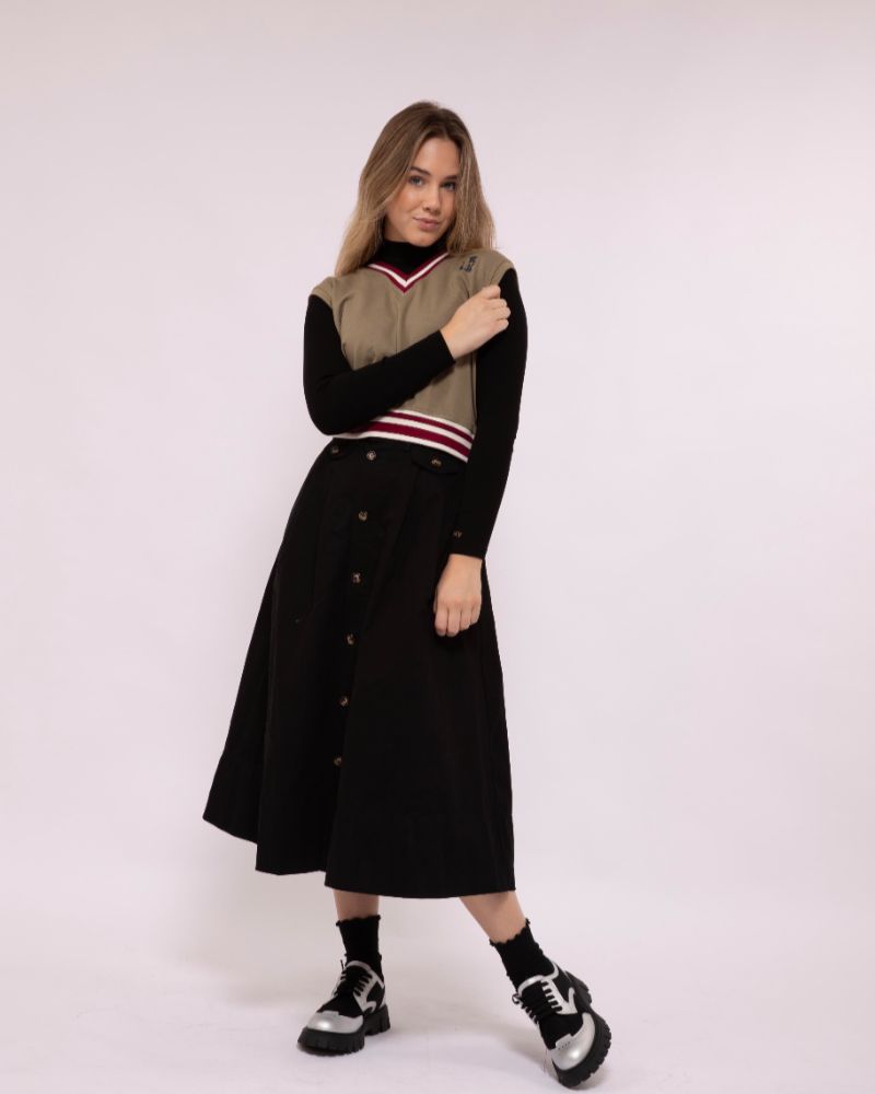 Button Skirt - Black