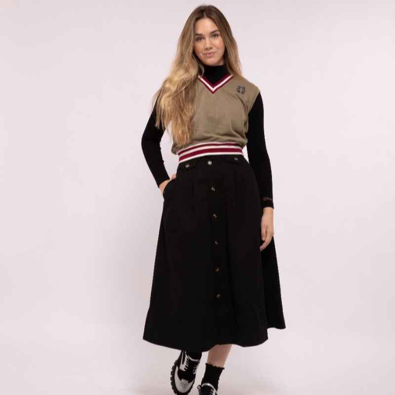 Button Skirt - Black