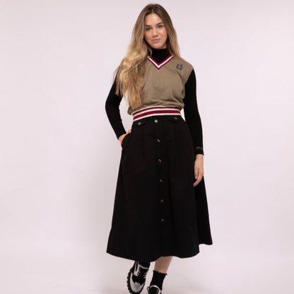 Button Skirt - Black