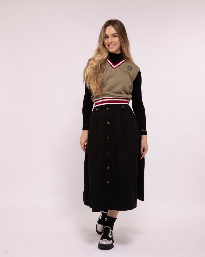 Button Skirt - Black
