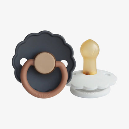 Daisy Silicone Pacifier Clip 2 Pack - Aurora &amp; White