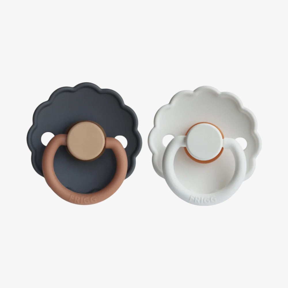 Daisy Silicone Pacifier Clip 2 Pack - Aurora &amp; White