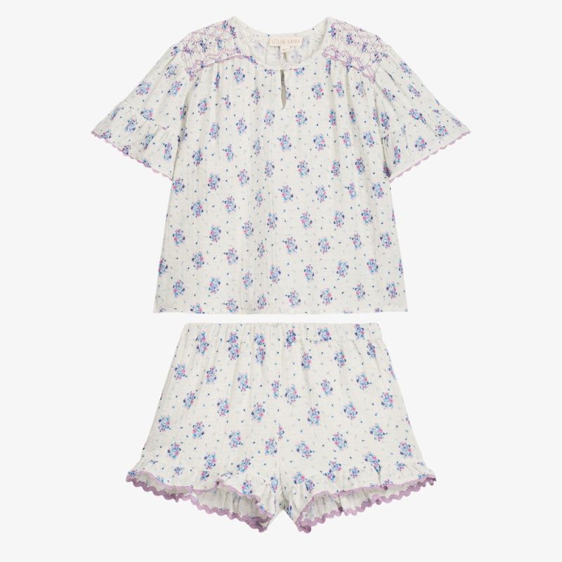 Floral Shirt And Bloomer - Cream