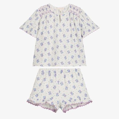 Floral Shirt And Bloomer - Cream