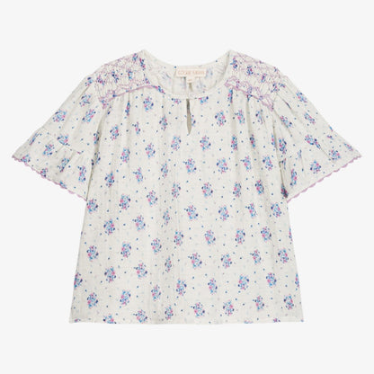 Floral Shirt And Bloomer - Cream