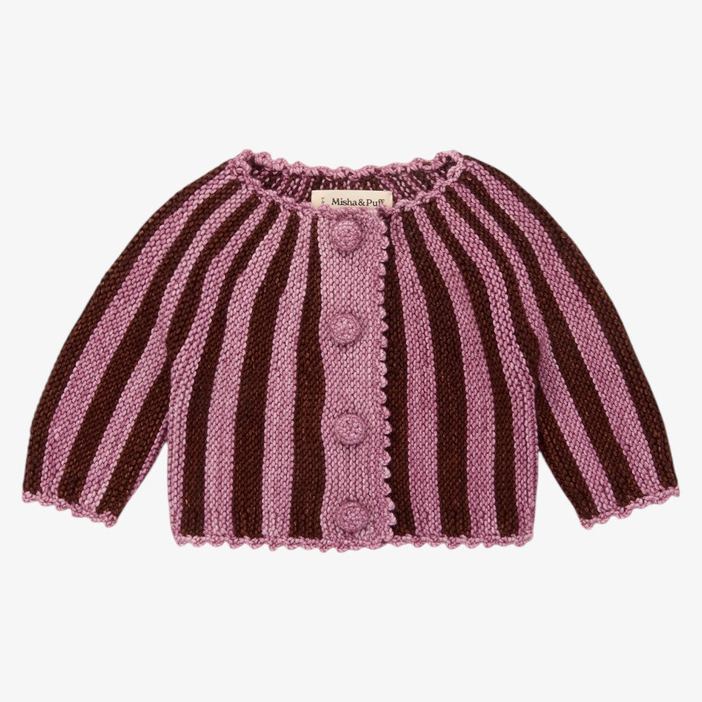 Circus Stripe Cardigan - Rose