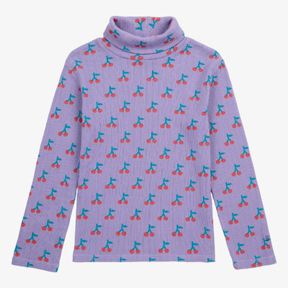 Cherry Print Turtleneck - Lavender