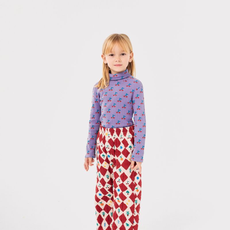 Cherry Print Turtleneck - Lavender