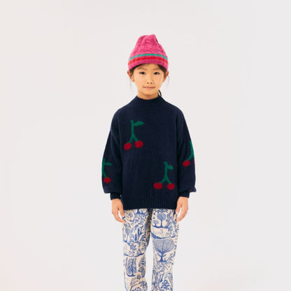 Cherry Turtleneck - Navy Blue