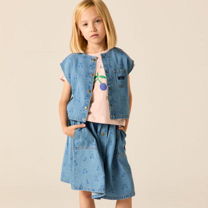 Square Cherry Top - Denim