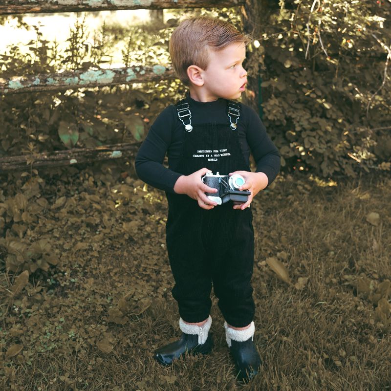 Corduroy Overall - Black
