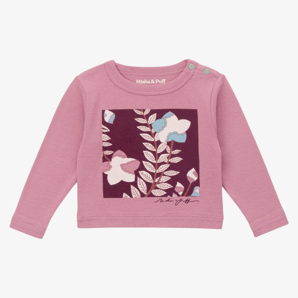 Kikyo Flower Boxy Top - Rose