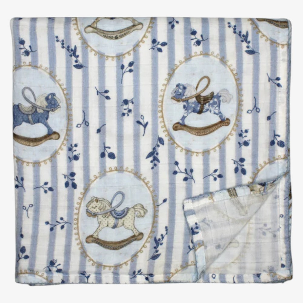 Muslin Blanket - Horse Blue