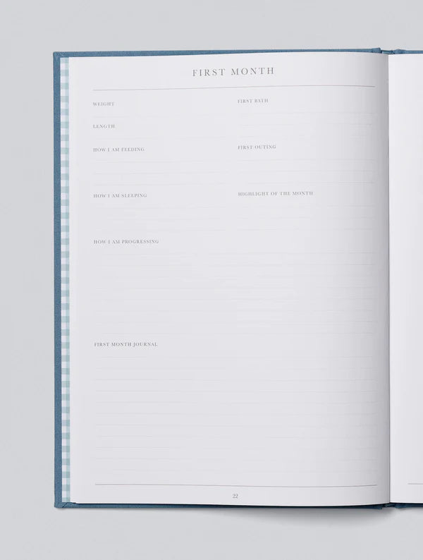 Birth To Five Years Baby Journal - Blue